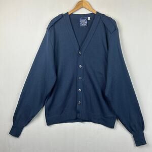 Military Equipment Corporation of America Blue Wool Cardigan Men's Size 48L